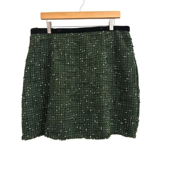 NWT Cider tweed skirt 1XL wool blend dark green - Picture 1 of 7